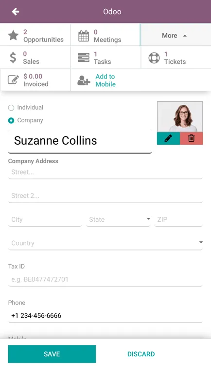 Odoo VoIP widget