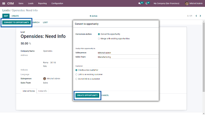 Pipeline Management odoo CRM