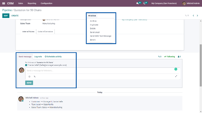Pipeline Quotation Odoo crm