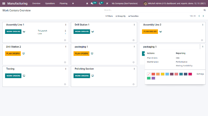 odoo work center control panel